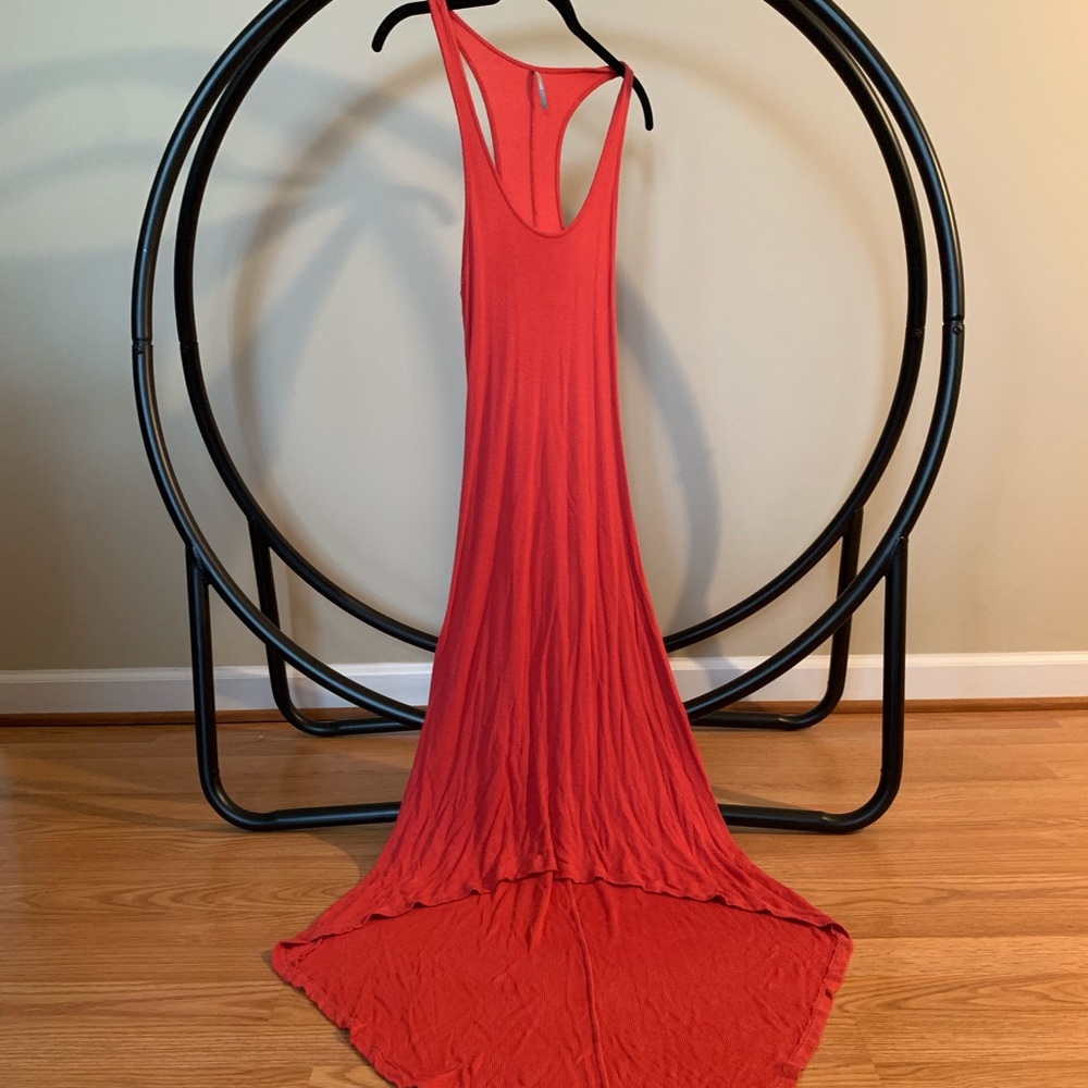 Ribbed Racerback High Low Tank Dress